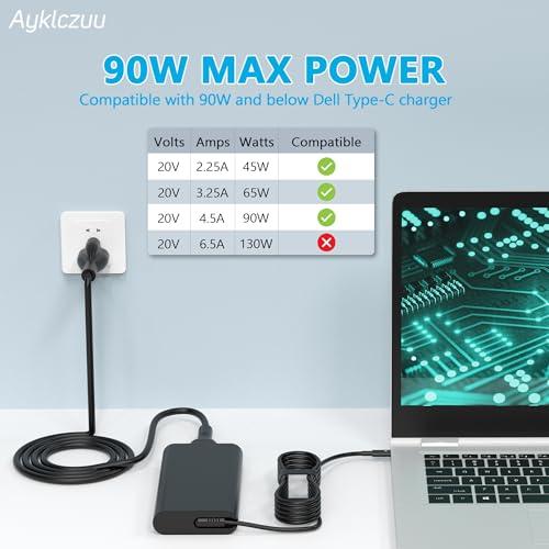 AYKLCZUU New 90W USB C Type C AC Adapter for Dell 90w USB c Laptop Charger,XPS,LA90PM170 DA90PM170 DA65NM170 0TDK33,Latitude 3400 3500 5289 5300