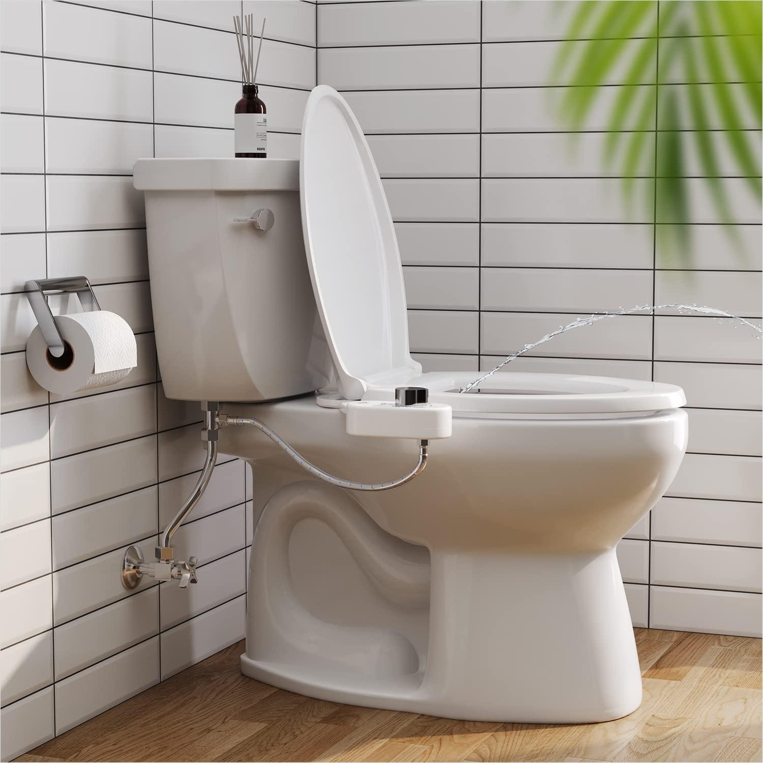 Squatty Potty Squatty Potty Refresh-it Dual Stream Fresh Water Bidet Toilet Seat Attachment Non Electric