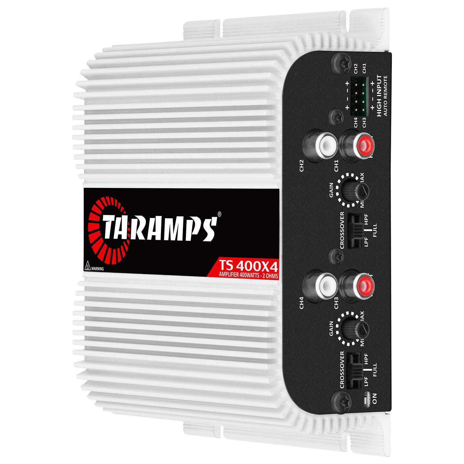 Taramp\'s Taramps HD 3000 1 Ohm Class D monoblock car Audio amp 3000 watts RMS + Taramps TS 400x4 2 Ohms Full Range 4 Channels 400W RMS car Amplifier Bundle, 2-Pack