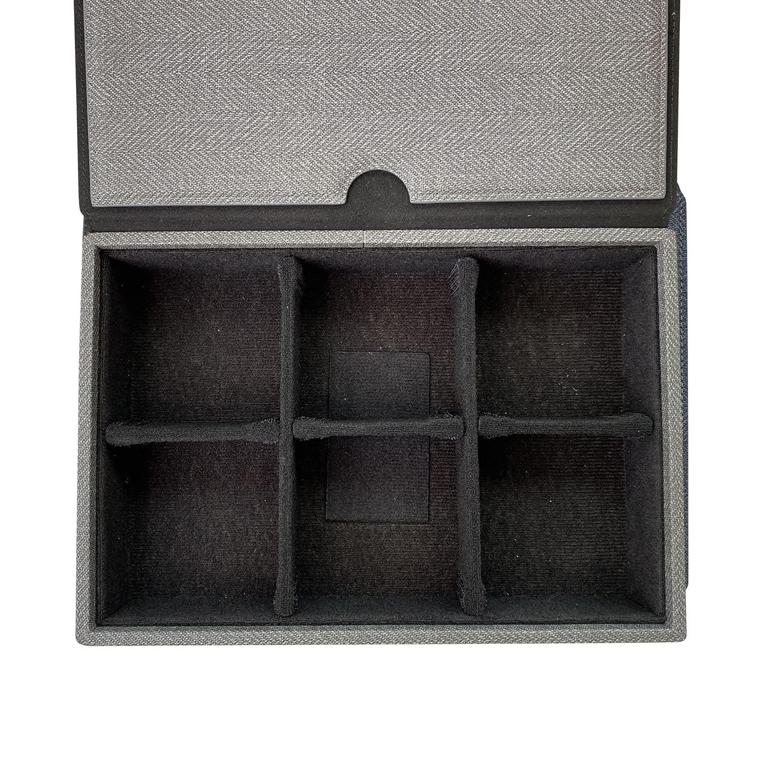 MITER CASE MITER CASE Carrying for DAP + Earphone , Handmade Italy PU Leather Hard Standing 6 IEM Earphones or 3 Digital Audio Players Storage Carry Cover Box (Multi Case-Indigo Blue), (DAP case)