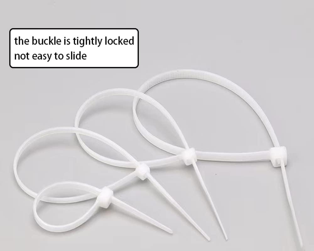 Heyiarbeit Heyiarbeit 6 Inch Zip ties White Plastic Cable Tie Nylon Cable Wire Ties Self-Locking Tie Wraps 100Pcs