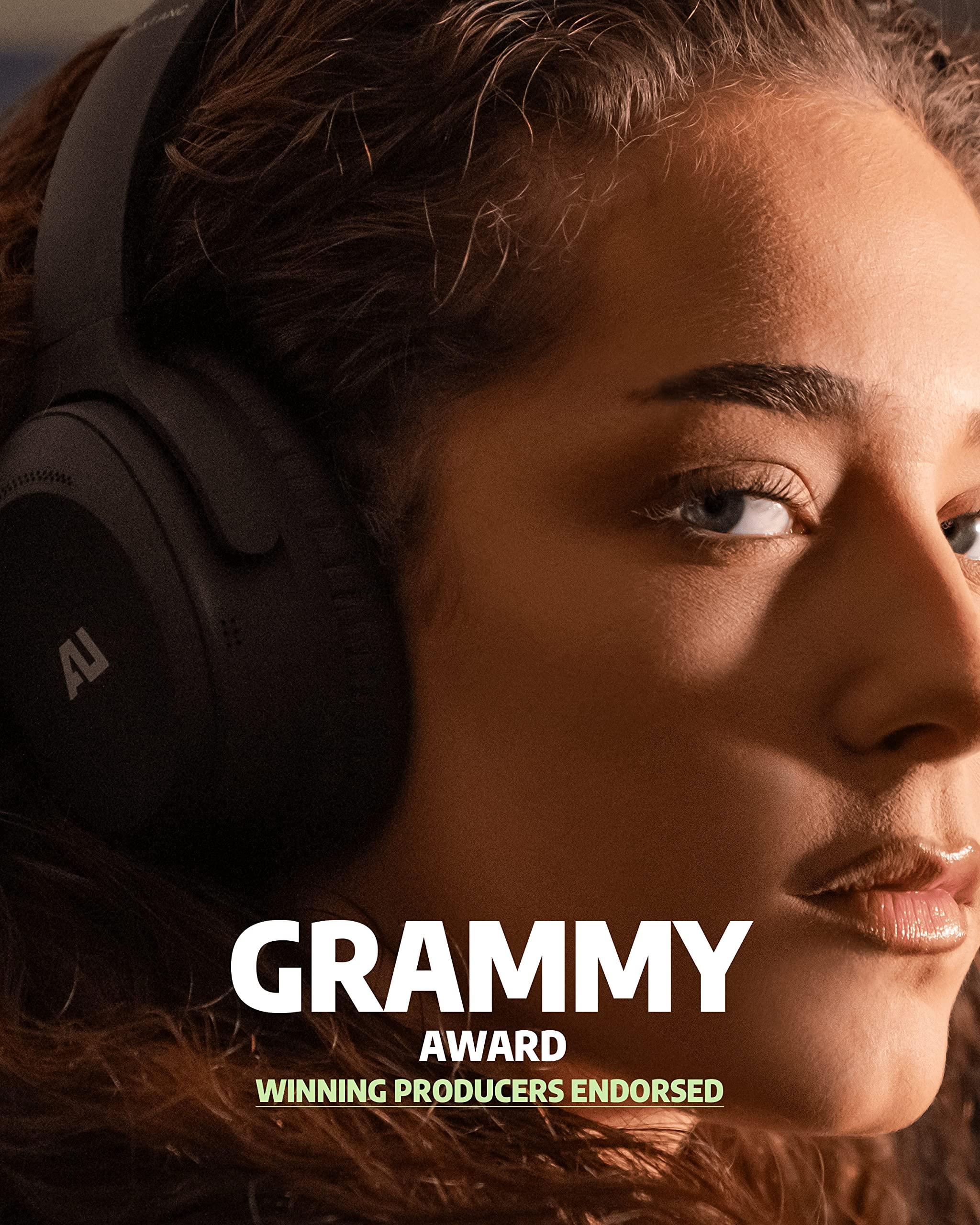 ausounds ausounds Wireless Bluetooth Headphones with Hybrid Active Noise Cancelling, Over-Ear Headset, aptX HD Supported, Bi-Fold, Protein Earmuffs, Deep Bass, Build-in Mics, 30 Hours Playtime (AU-XT, Black)