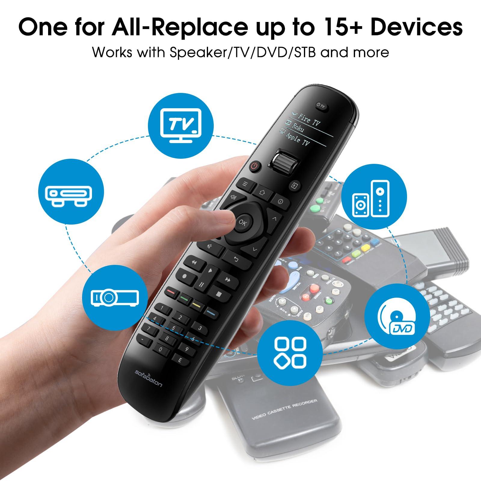 SofaBaton Sofabaton U2 Universal Remote Control with Smart App, Customizable Macro Button, All in one Remote Control for TVs/DVD//Blu-ray/STB/Projector, Works with Infrared & Bluetooth Devices
