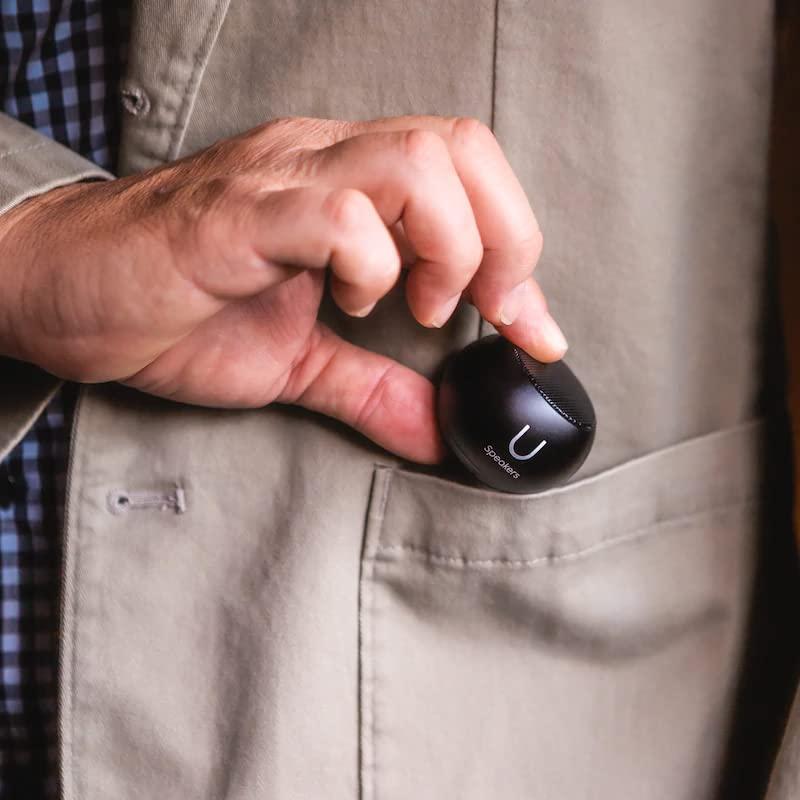 Fashionit Fashionit U Speakers Mini Bluetooth Computer Speaker 2-Pack Bundle with Matching Speaker, Built-in Mic & Selfie Remote Control, for Workspace, Desktop, Laptop, Mobile, Tablet, PC - Black