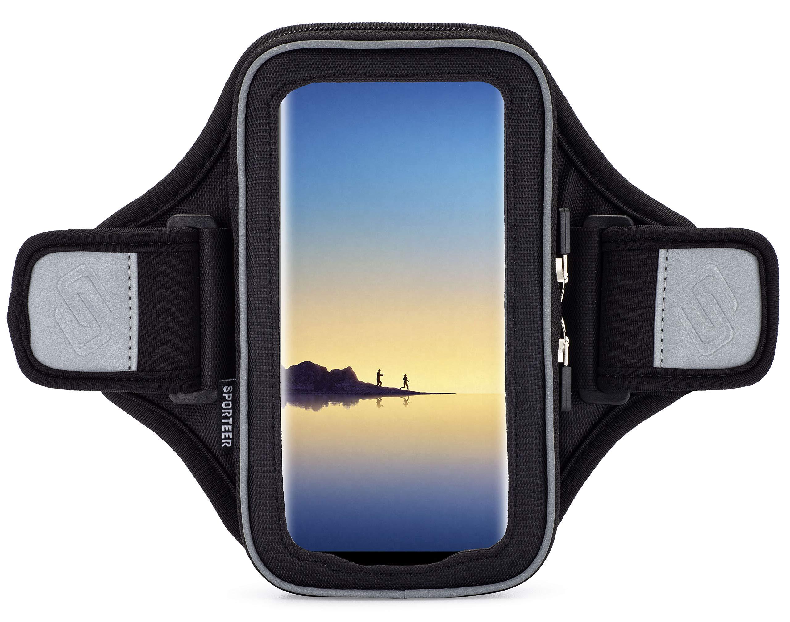 Sporteer Sporteer Velocity V8 Running Armband - Compatible with iPhone 16 Pro Max, 16 Plus, 15/14 Pro Max, 16/15/14 Pro, iPhone 16/15/14, Galaxy S24+, S23 Plus, Pixel, & Many More Cell Phones - FITS Cases