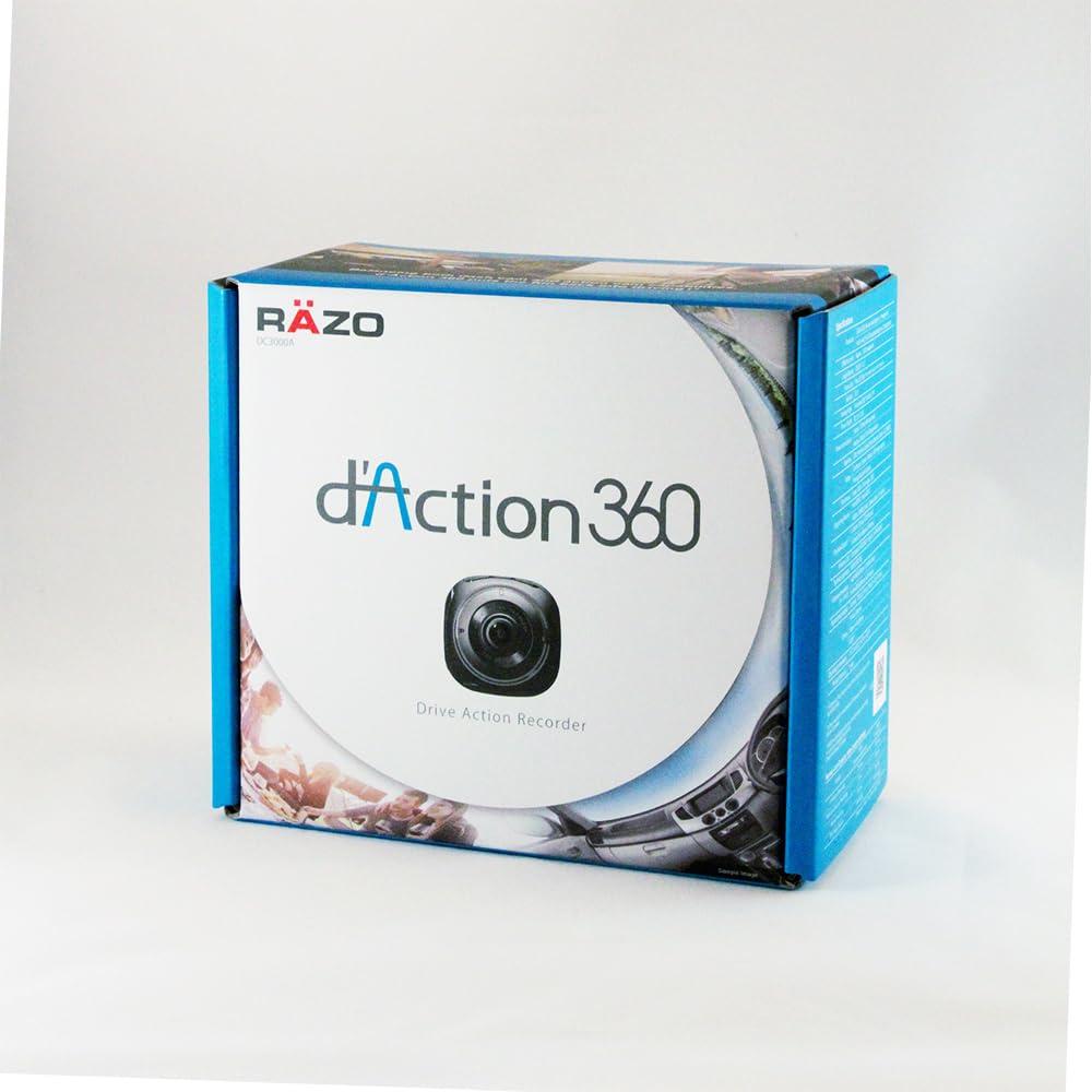 Razo RAZO DC3000A d’Action 360, 360 Degree Dash Cam: 4K Dash Camera for Car with Built-in WiFi and GPS, Sony Video Sensor, WDR, 3-Axis G-Sensor, Stereo Microphone, Complete Car Camera Video Security