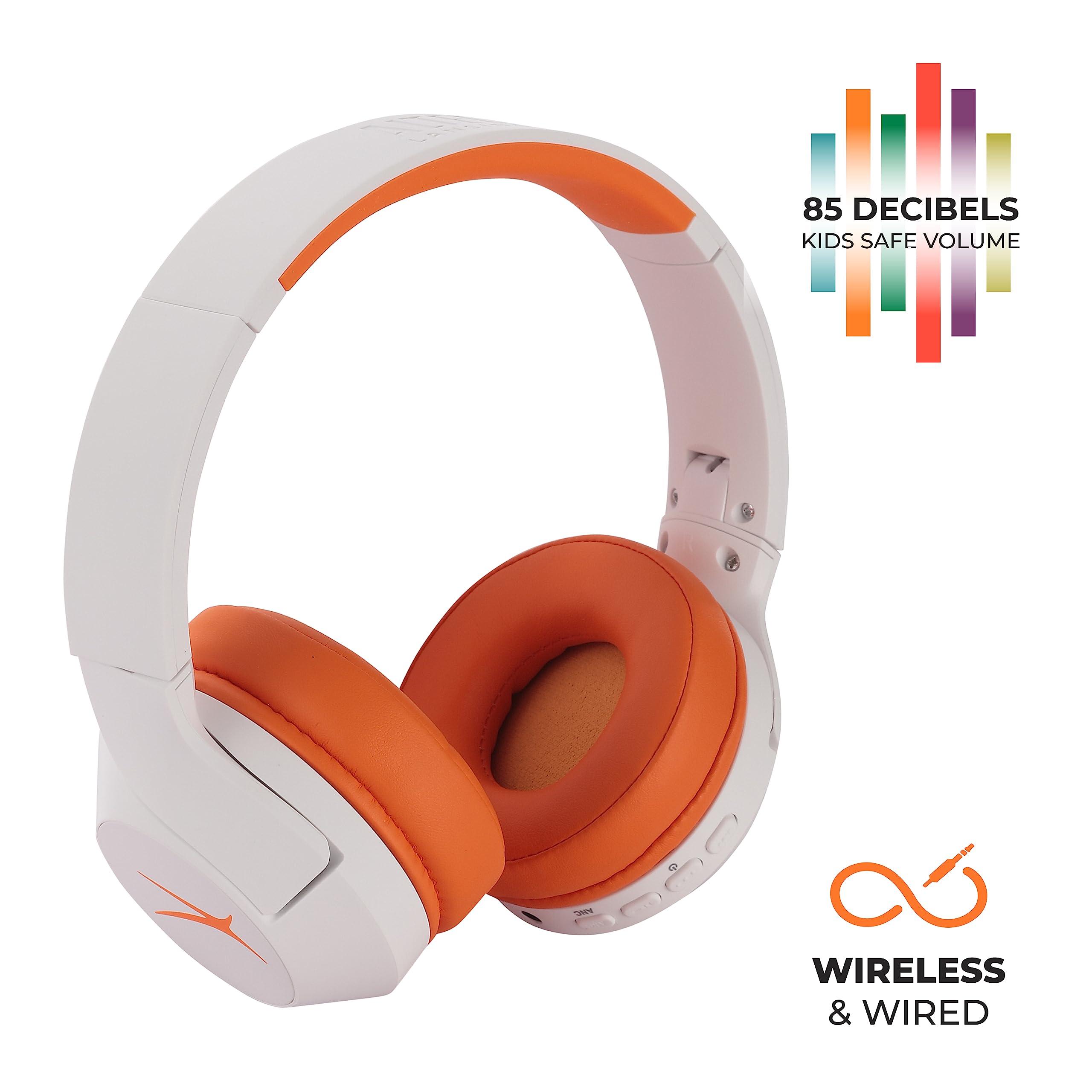 Altec Lansing Altec Lansing Kid Safe Noise Cancelling Wireless Headphones 15H Battery, 85dB Volume Limit, Foldable Design Powerful Sound, Active Noise Cancellation Perfect for Kids Ages 7+
