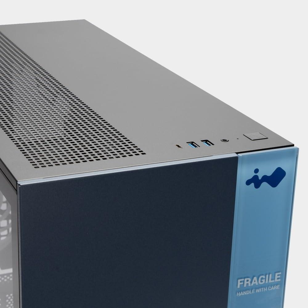 IN WIN InWin F5 Black E-ATX Full Tower Computer Case with Tempered Glass, Mesh Panels, Customizable Front Bezels, and Offers ATX Back Connect Motherboard Support