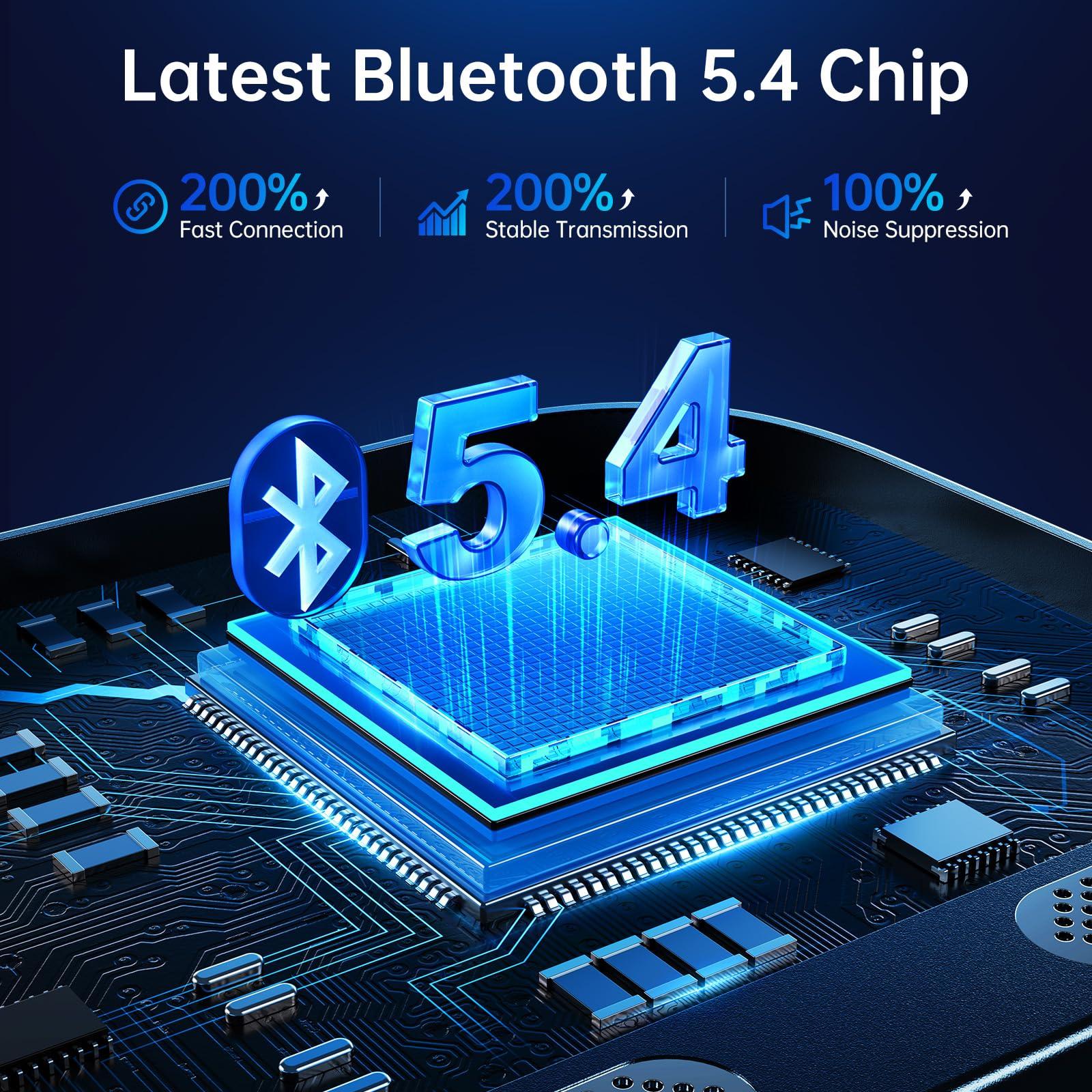 SYNCWIRE Syncwire Bluetooth 5.4 FM Transmitter Car Adapter 54W (PD 36W & 18W) [Stronger Dual Mics] [Light Switch] [HiFi Bass Sound] [Fast Charging] Wireless Radio Receiver Hands-Free Calling LED Display