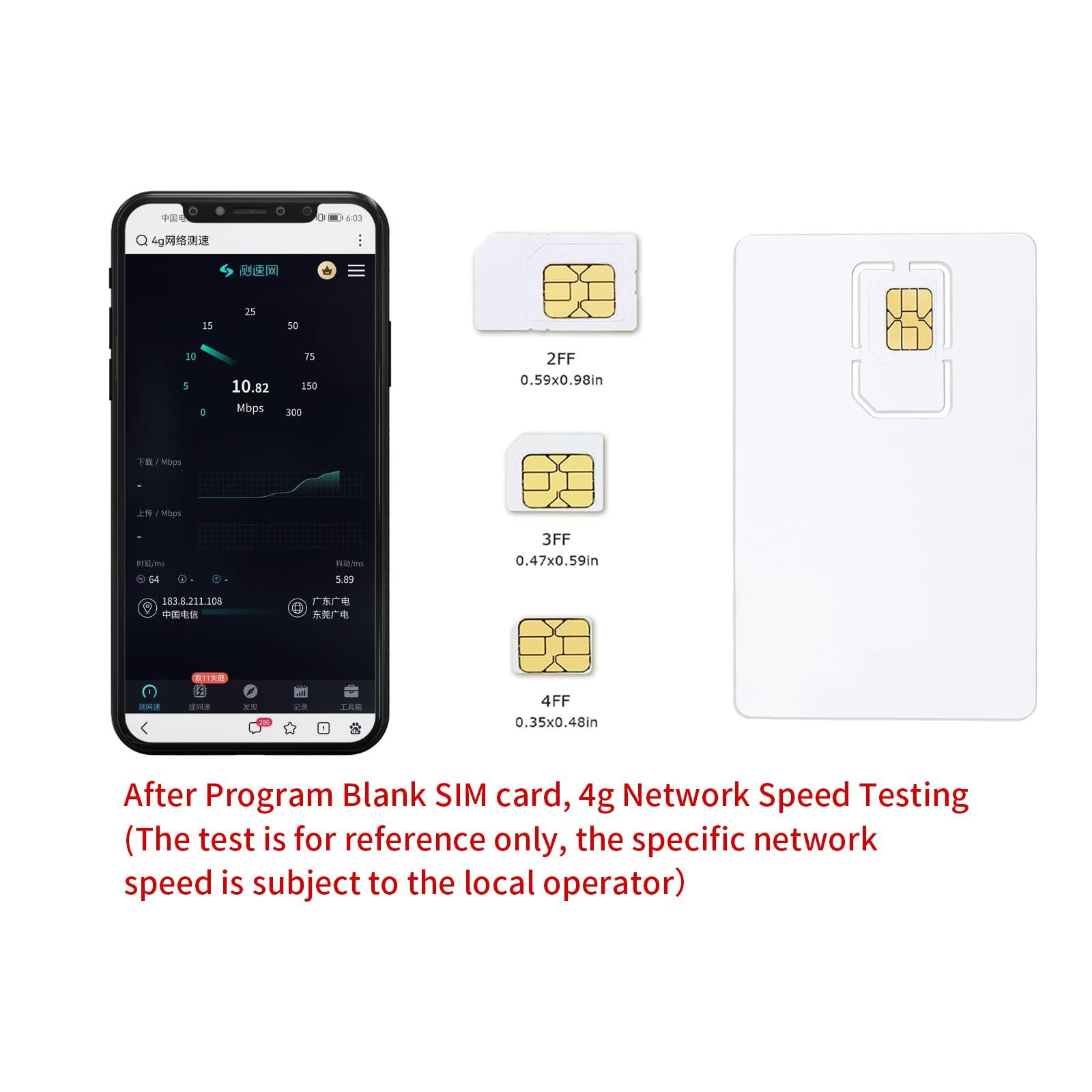 BOMFLORE Smart SIM Card Reader Writer: EMV Chip Reader Writer Programmer with 5pc Blank Programable LTE USIM 4G Card and SIM Personalize Software - CAC Reader for Win OS Linux