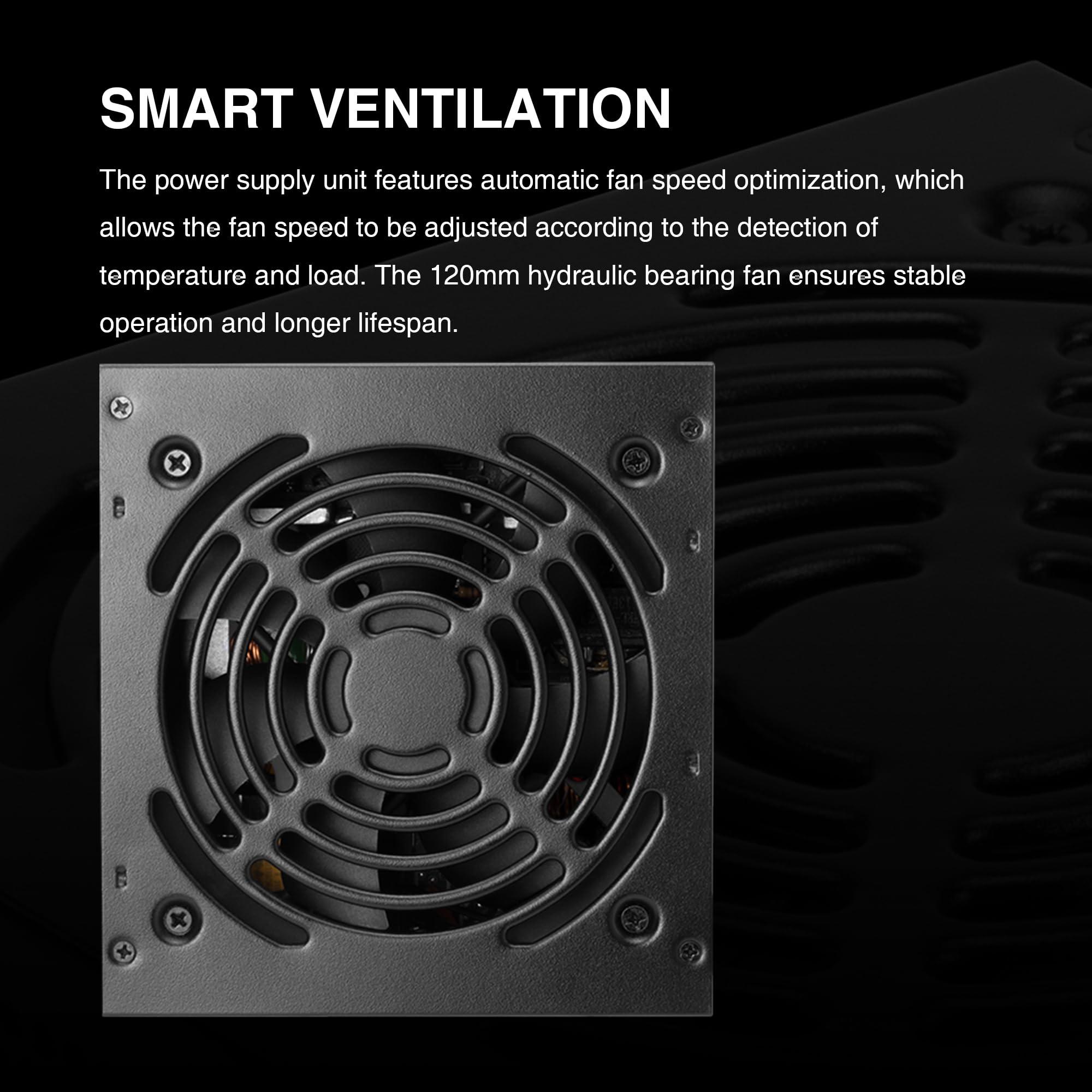 GAMDIAS GAMDIAS 550W Gaming PC PSU, 80 Plus ATX Bronze 12V Power Supply for PC Computers with Active PFC, Helios M1-550B