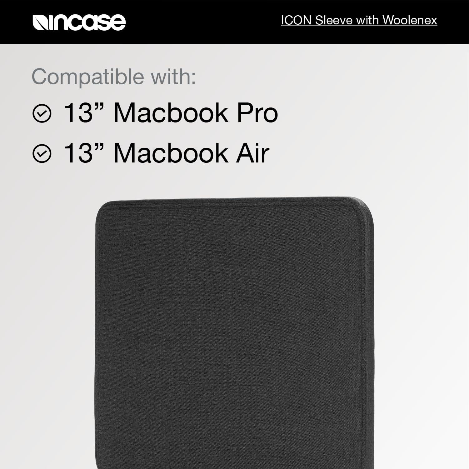 Incase Designs Incase ICON Sleeve with Woolenex - MacBook Air 13 inch M1, 2020, 2019, 2018 & MacBook Pro 13 inch 2019, 2018, 2017, 2016 Case - Fitted MacBook Case, Laptop Sleeve, Hard Cover, Durable - Blush Pink