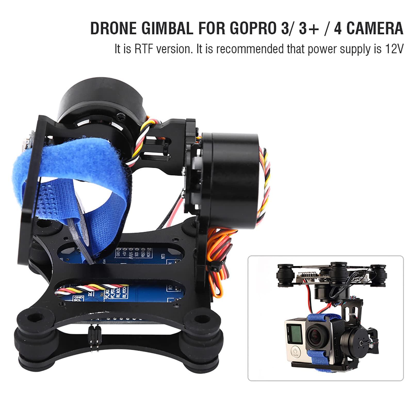 RiToEasysports Camera Stabilizer, High Technology Drone Camera Gimbal Metal Brushless Gimbal Board BGC 2.2 for 3/ 3+ / 4 Camera RC Drone Quadcopter Part (Black) Gimbal Drone