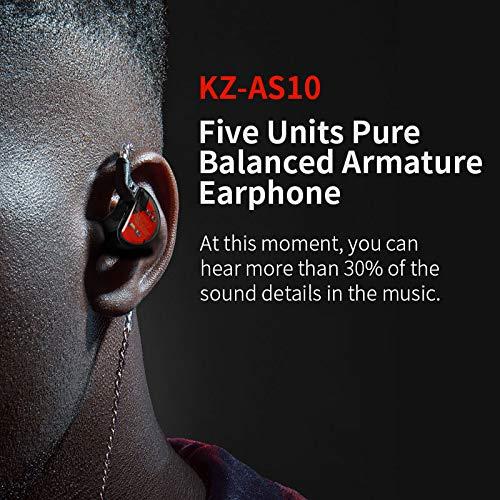 Kinboofi KZ AS10 in Ear Monitor Earbuds Headphone, Pure 5 Balanced Armature 5BA KZ Earbuds Earphone+KZ ZS10 Pro 2 in Ear Monitor Headphone