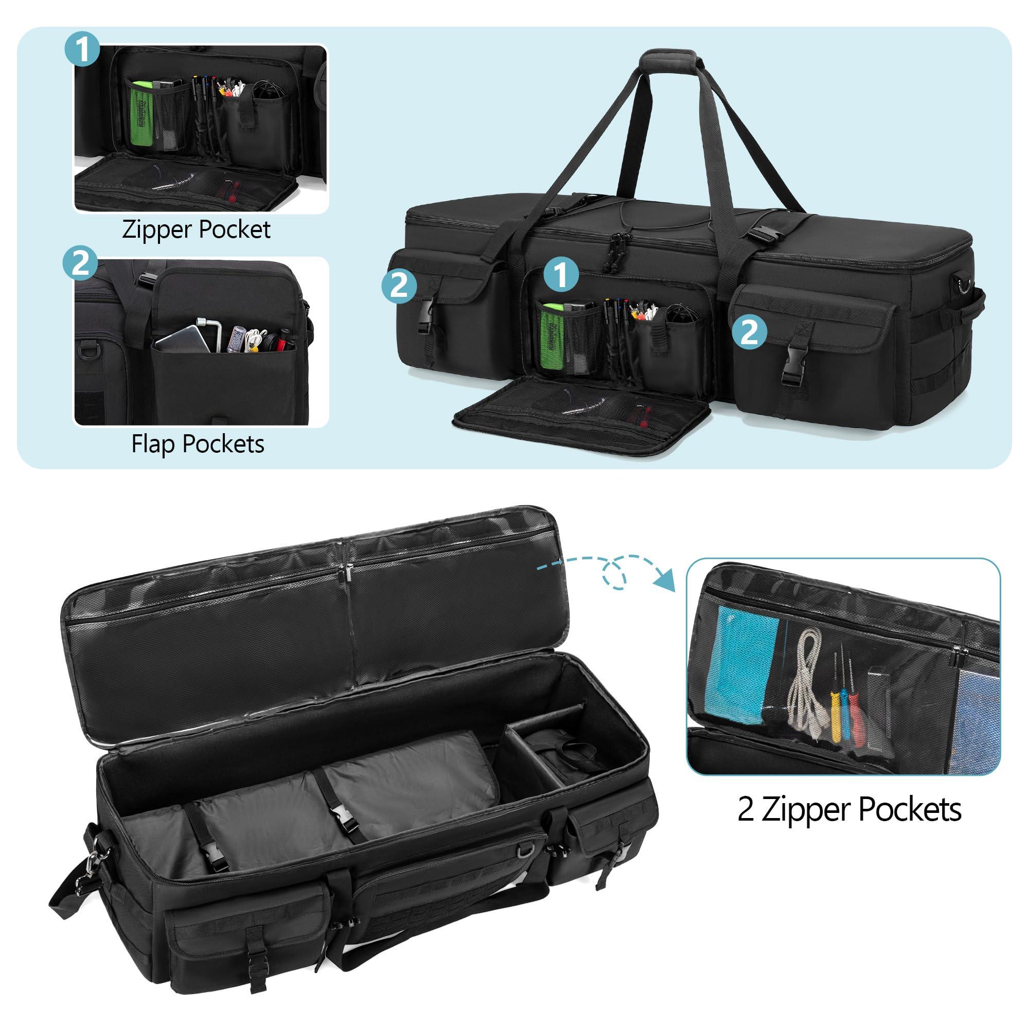 HODRANT HODRANT Large Telescope Carrying Case, Soft Pad Telescope Travel Bag Compatible with Celestron Telescope, 40 inch Telescope Storage Bag with Fixed Buckles for Optical Tube & Tripod, Attached Small Bag