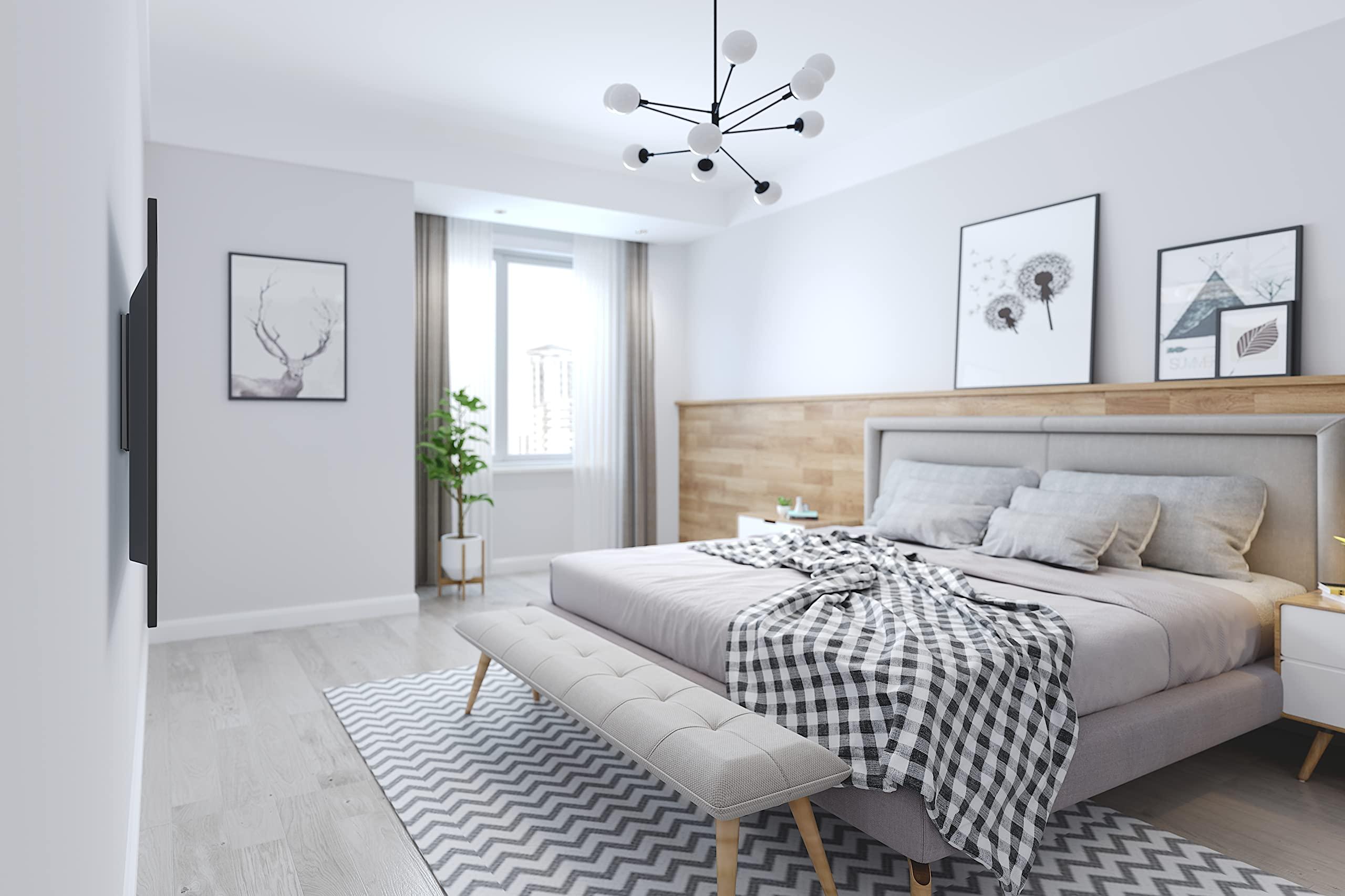 Mount-It! MOUNT-IT! Low-Profile Fixed TV Wall Mount With Removable Plate | Flush Wall Mounting Bracket Fits 23\" - 42\" Screens Up To VESA 200x200 mm, 66lbs Capacity, Black