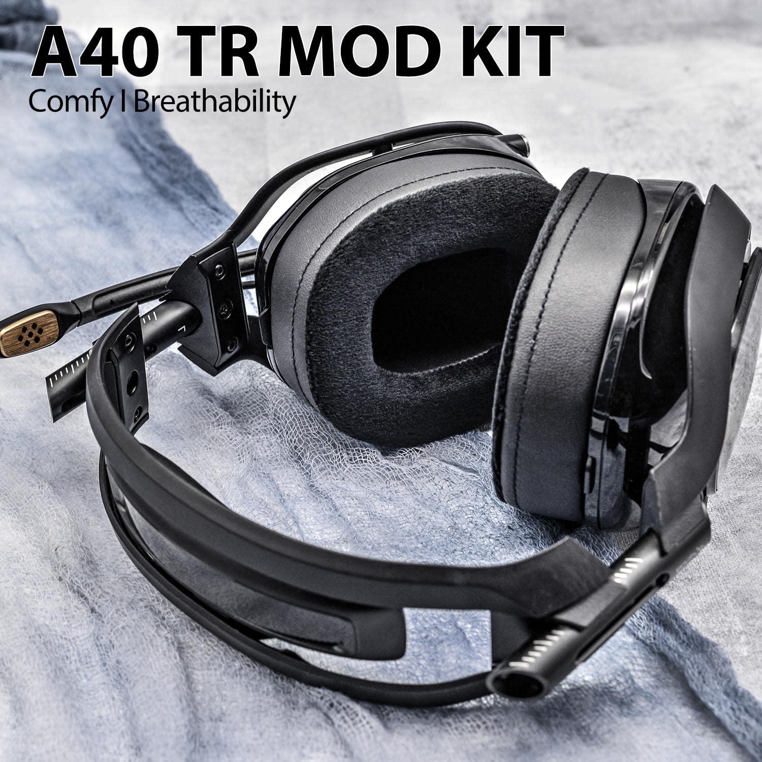 TRANSTEK A40 TR Earpads - Replacement Ear Cushions Compatible with Astro A40 tr Headset I A40 TR Mod Kit/A40 Accessories/Headband (Hybrid Soft Velour)