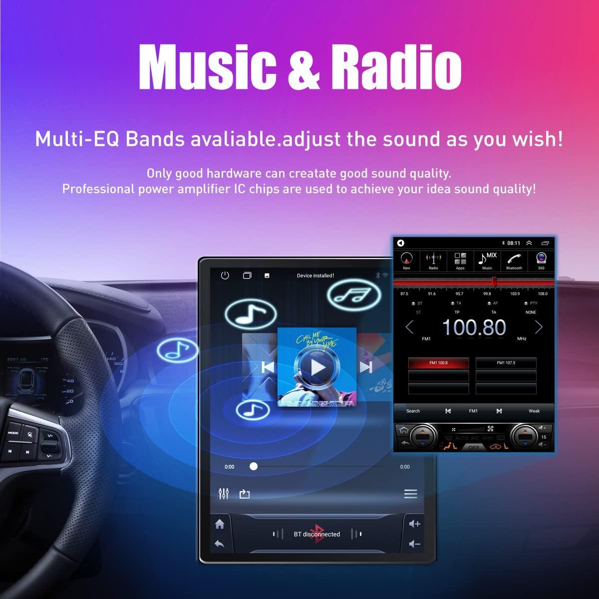 KUNFINE Kunfine Tesla Style Car CarPlay Android Auto Navigation Stereo GPS Radio Reverse Camera 9.7" IPS Touchscreen Headunit Tablet Media Player for Hummer H2 2002-2007, if Applicable Quad Core 2G+32G