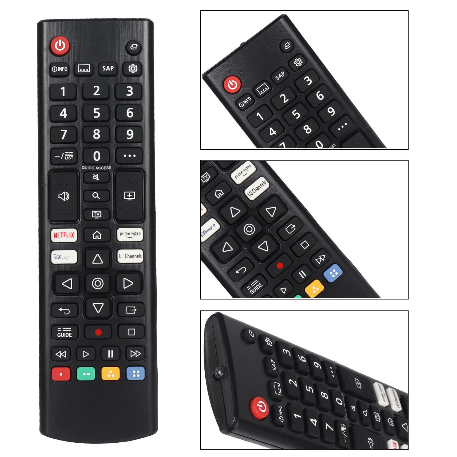 MEIWELL AKB76037601 Universal Remote Control Compatible with LG LED OLED LCD Smart TV, 4K 8K UHD HDTV Smart TV, webOS NanoCell QNED Smart TV with Netflix and Prime Video Keys [ with Batteries ]