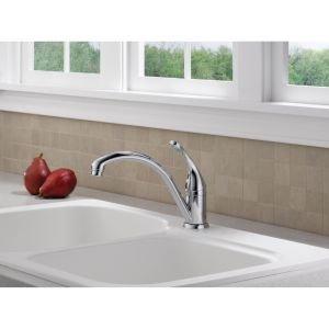 DELTA FAUCET Delta Faucet 141-SS-DST Collins Single Handle Kitchen , Stainless, 3.00 x 13.00 x 22.00 inches