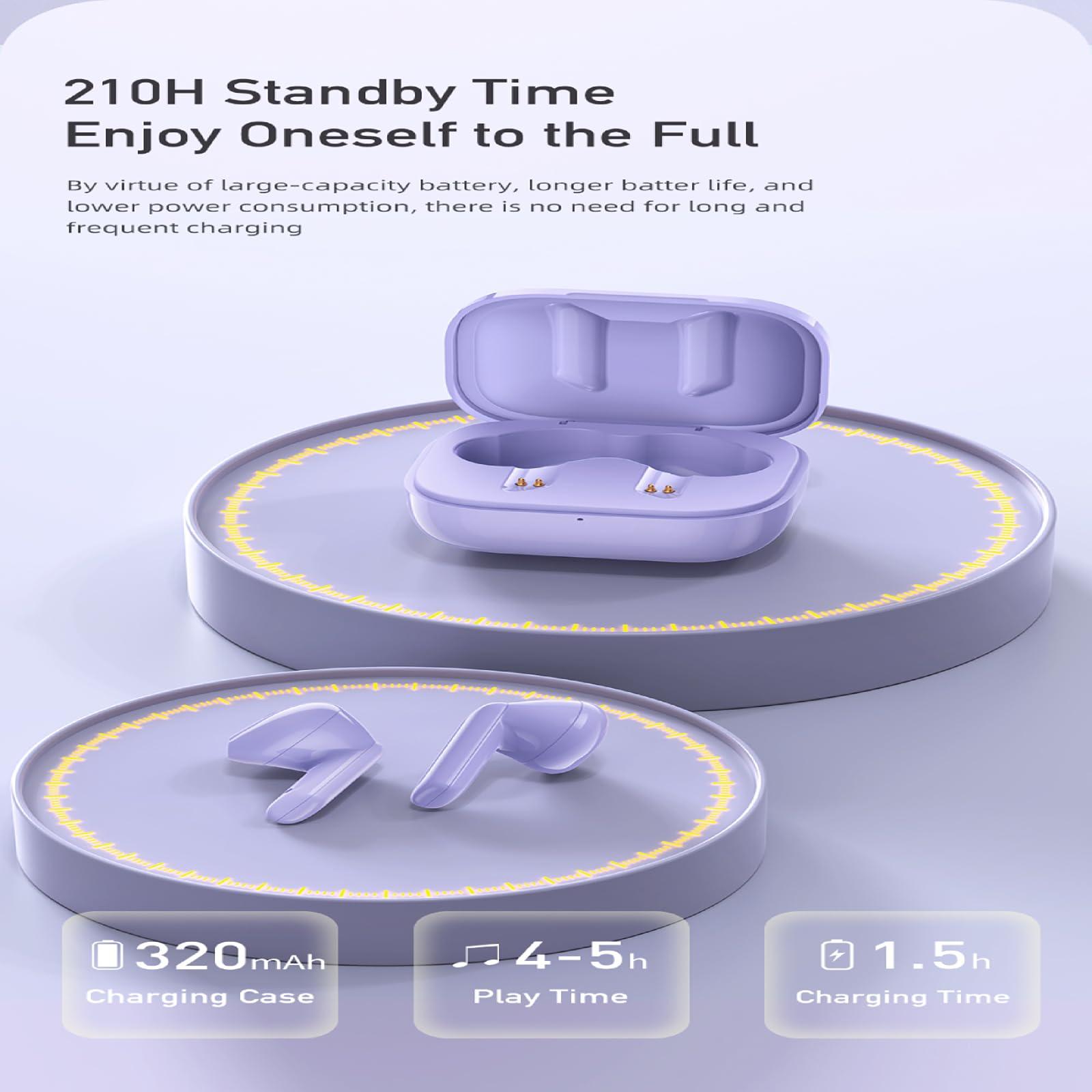 AWEI AWEI Bluetooth Earbuds, Bluetooth Ear Buds with Big Bass Stereo Sound, 35 Hours Playtime, Lightweight in-Ear Fit, Wireless Earbuds IPX4 Waterproof Compatible with iPhone, Android, Laptops, TV, Sports