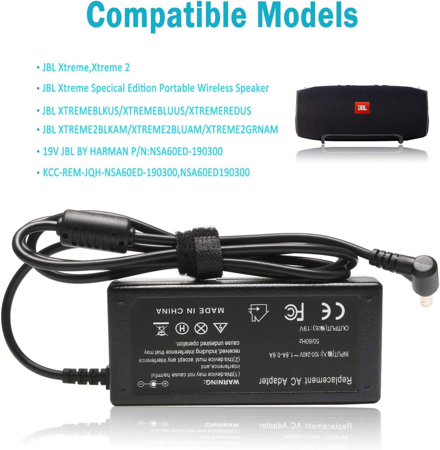 LJO-EEIH 19V Charger for JBL Xtreme, Xtreme 2, Xtreme Portable, Extreme, Extreme 2, JBL Boombox 1 2 Wireless Bluetooth Boost TV Speaker Charger Power Cord