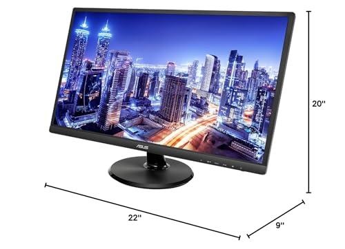 ASUS ASUS VA249HE 24-inch 1080P Full HD LED Backlit LCD Monitor, 2-Pack Bundle with VGA, HDMI, Eye Care, Ultra-Low Blue Light, Black