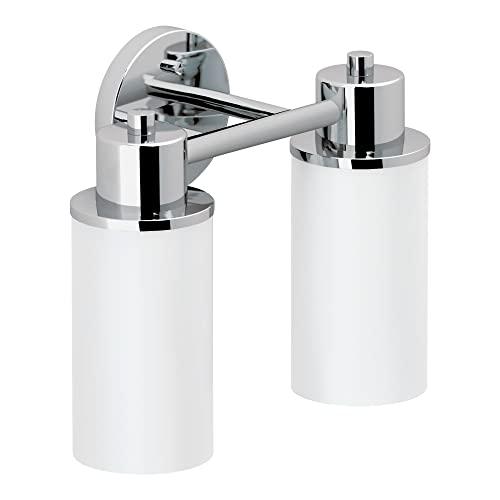 Moen Moen DN0762CH Iso 2-Light Dual-Mount Bath Bathroom Vanity Fixture with Frosted Glass, Chrome