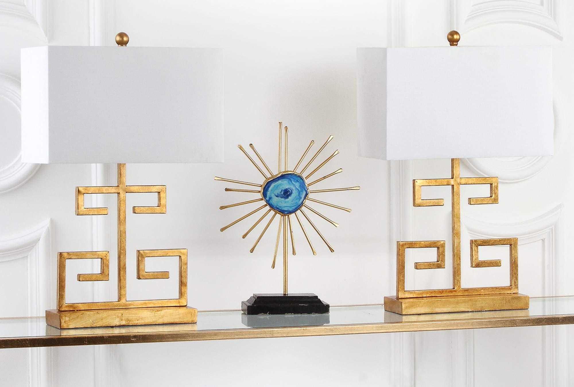 Safavieh Safavieh Lighting Collection Greek Key Gold and White Table Lamp, Set of 2
