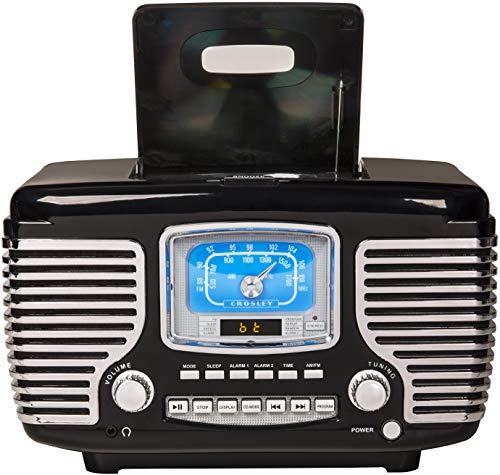 Crosley Crosley CR612B-BK Corsair Tabletop AM/FM Bluetooth Radio with CD Player and Dual Alarm Clock, Black