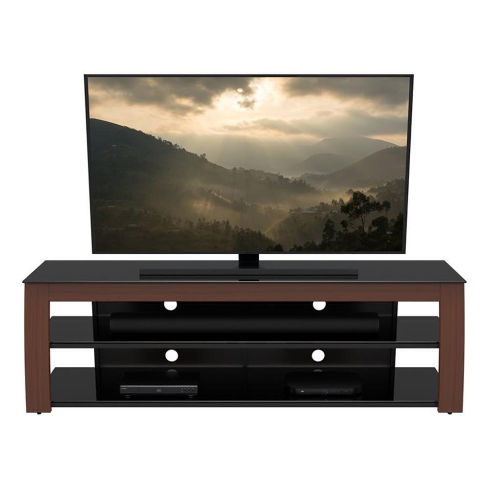 AVF AVF Contemporary Wood Glass Steel TV Stand for TVs 32\" to 90\" in Black/Walnut