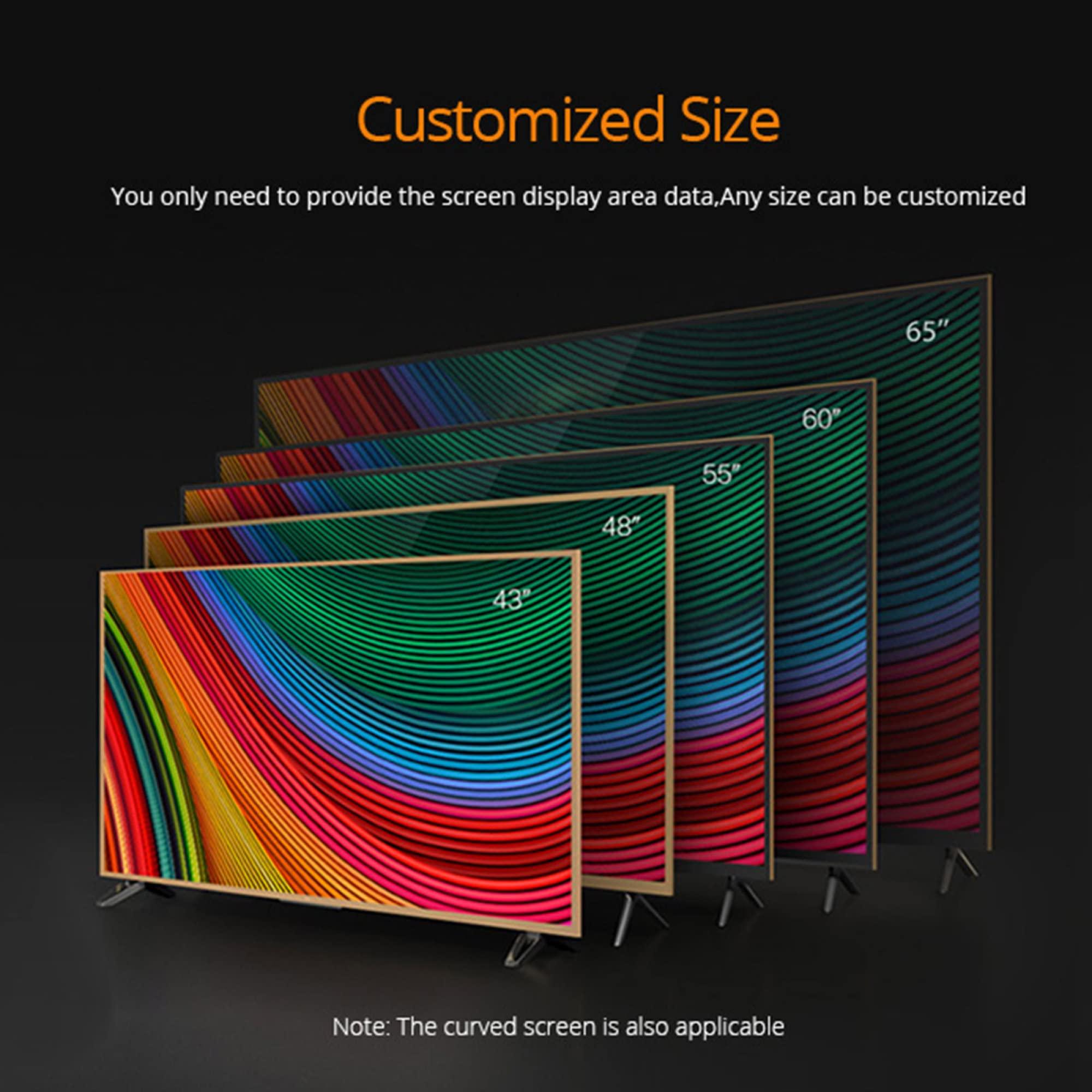 JQZWXX JQZWXX 43-75inch Anti-Glare TV Screen Protector, Blue Light Filter Anti Break Frosted Film, Eye Protection Matte Film for Sharp, Sony, Samsung, Hisense TV Computer Monitors / 55in1211x682mm