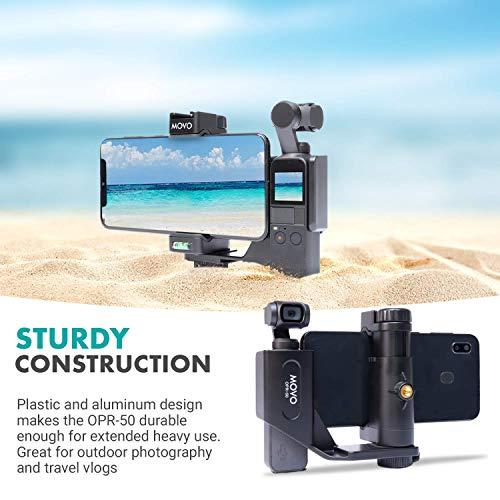 Movo Movo OPR-50 Smartphone Video Rig Compatible with DJI OSMO Pocket 1, 2 - Includes Mount and 2X Shoe Mount for Microphone, Light, and More - Phone Stabilizer for Video Recording