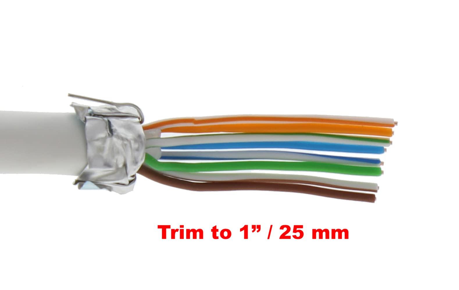 Ideal Industries IDEAL INDUSTRIES INC. 85-369 Shielded Feed-Thru Modular Plug Connector, Cable Connector for CAT6A/6/5e Shielded Cables, (50 Connectors, Jar)