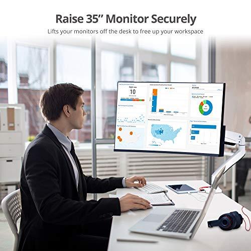 SIIG SIIG Single Monitor Desk Mount, 17\" to 43\", USB 3.0 and Audio Extend Ports, Fits Flat/Curved/Ultrawide Monitor, Load 33 lbs max, VESA 75x75 100x100 200x200, C-Clamp and Grommet Base CE-MT3111-S1