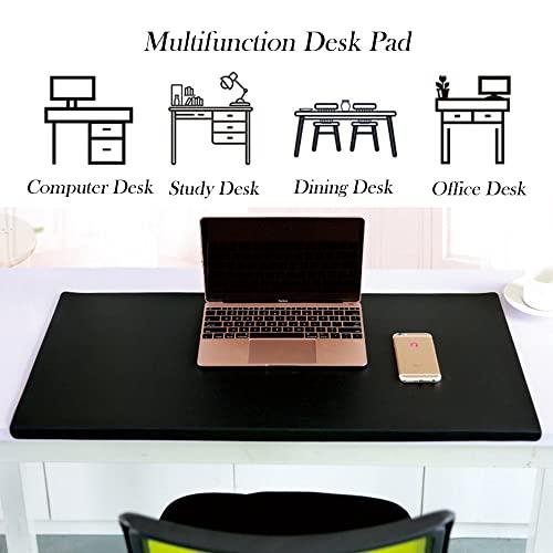 ZOCIS Waterproof Leather Desk Pad with Edge Protector, Premium Extended Desk Mouse Mat for Home Office Accessories, Large Office Desk Pad Protector Desk Writing Pad,60x30cm,Gray