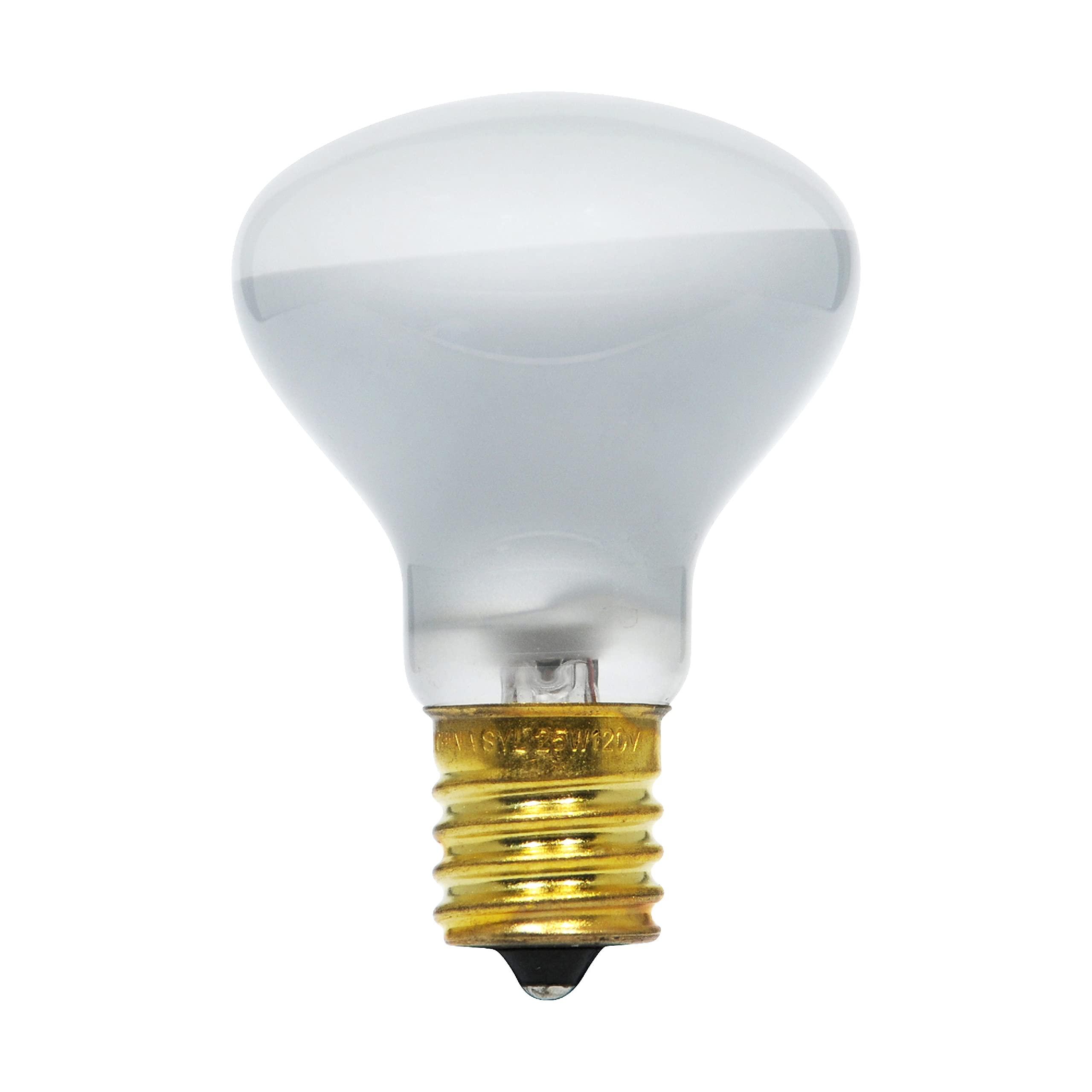 LEDVANCE SYLVANIA Mini-Floodnight Incandescent Bulb, 25W R14, Intermediate Base, Reflector, 130 Lumens, 2850K, 120V, Frosted - 1 Pack (14784), Warm White