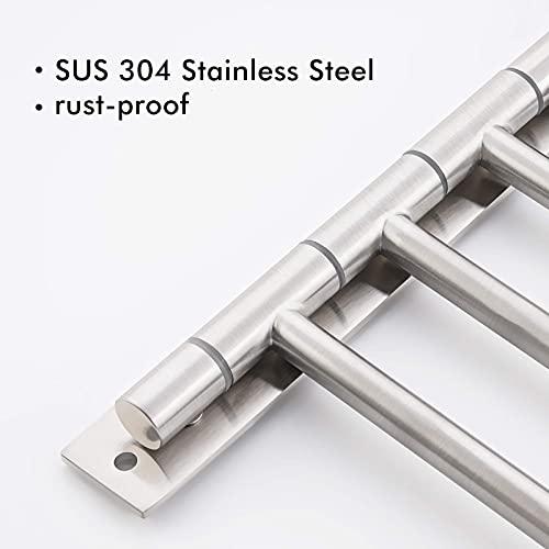 KES KES Swing Out Towel Bar, 6-Bar Folding Arm Swivel Hanger Bathroom Storage Organizer Wall Mount Rustproof 13 Inch SUS 304 Stainless Steel Brushed Finish, A2102S6-2