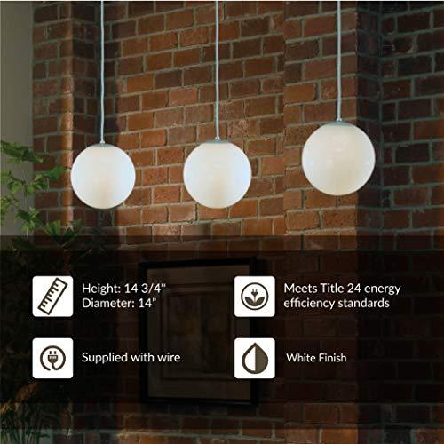 Sea Gull Lighting Sea Gull Lighting 6024-15 Leo Globe Pendant Hanging Modern Fixture, One - Light, White
