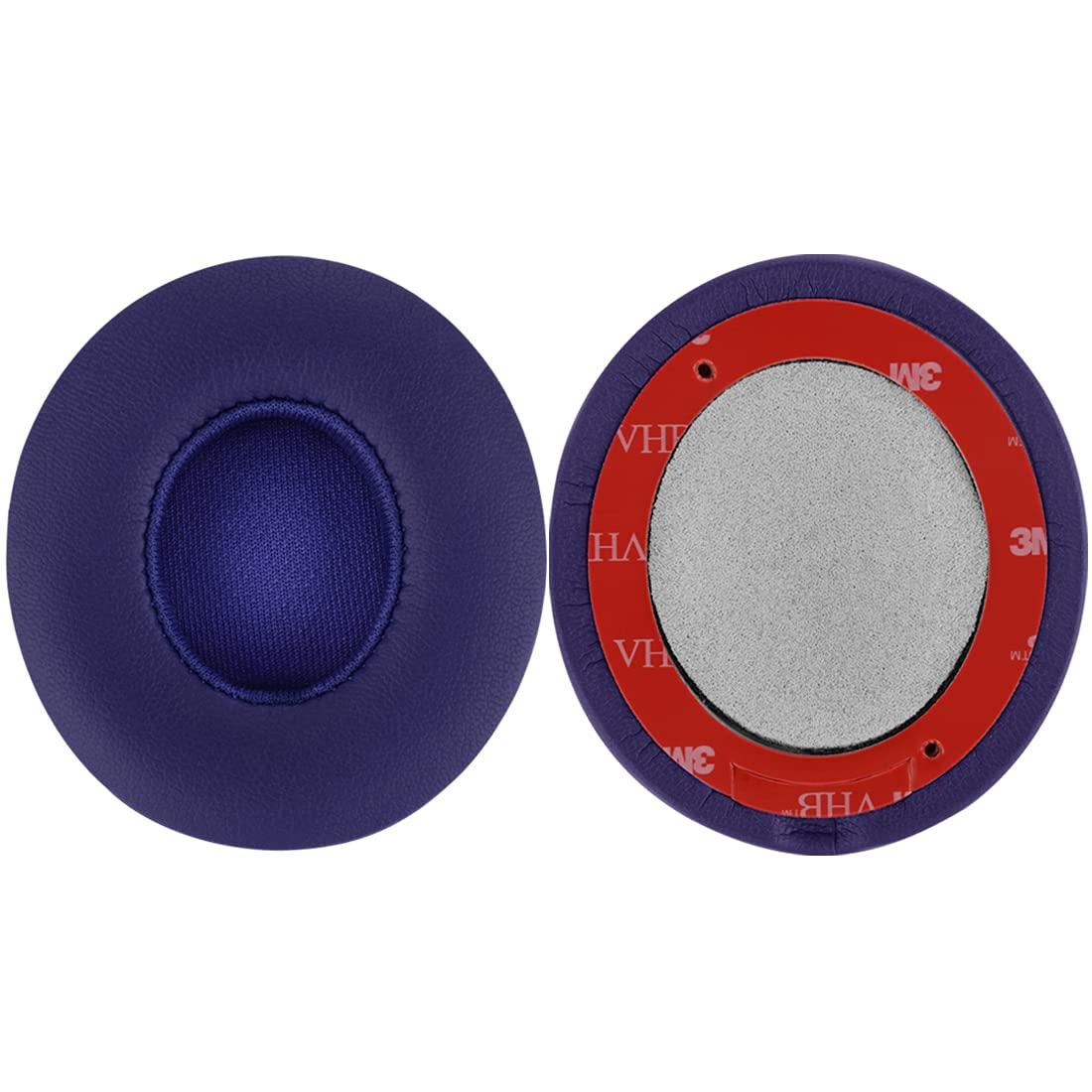 GEEKRIA Geekria QuickFit Replacement Ear Pads for Beats Solo 3 (A1796), Solo 3.0 Wireless On-Ear Headphones Ear Cushions, Headset Earpads, Ear Cups Cover Repair Parts (Pop Indigo)