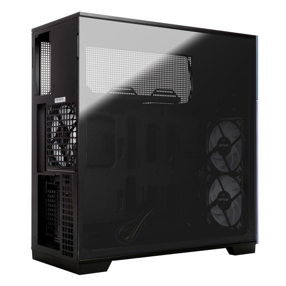 IN WIN InWin F5 Black E-ATX Full Tower Computer Case with Tempered Glass, Mesh Panels, Customizable Front Bezels, and Offers ATX Back Connect Motherboard Support