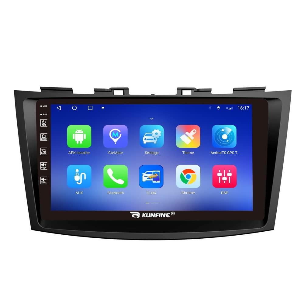 KUNFINE Kunfine Car CarPlay Android Auto Navigation Stereo GPS Radio Reverse Camera Display 9" IPS Touchscreen Headunit Tablet Pad Media Player for Suzuki Swift 2010-2016, if Applicable Octa Core 3G+32G