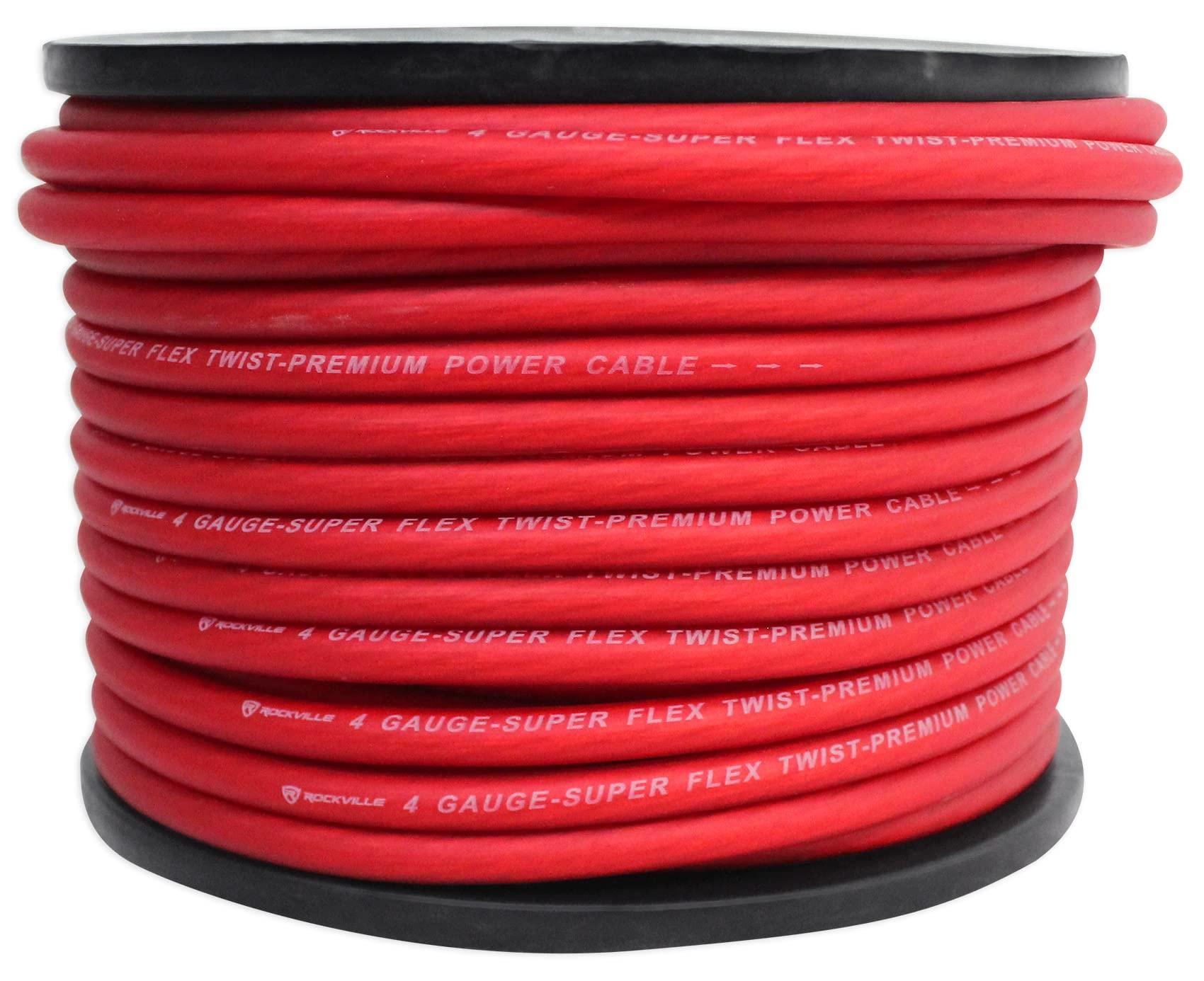 Rockville Rockville R4G150R 4 AWG Gauge 150' Car Amp Power/Ground Wire Spool