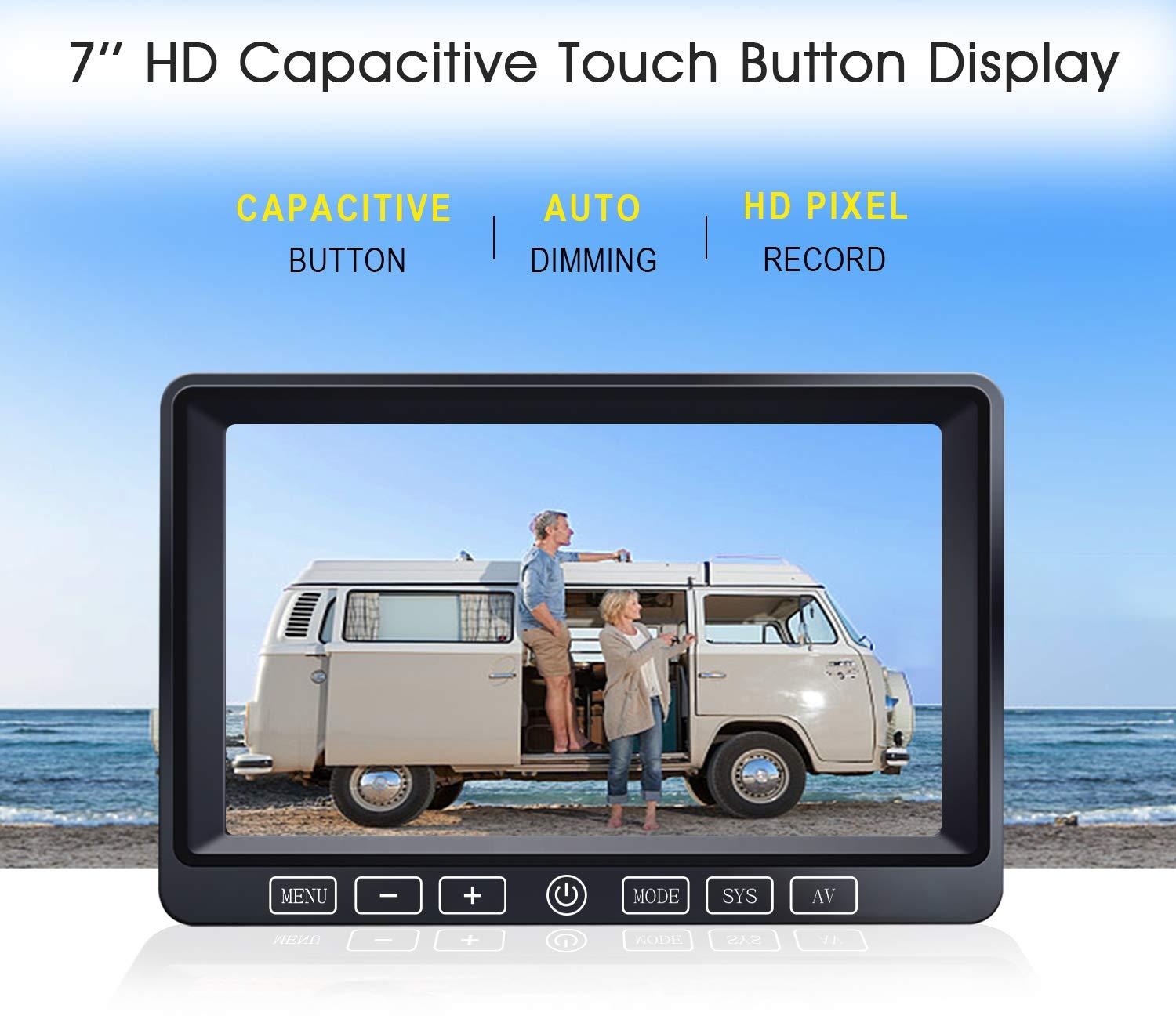 ZEROXCLUB ZEROXCLUB Wireless Backup Camera System with 7-Inch DVR Dual/Quad Split Touch Monitor BW702 + ZEROXCLUB 10'' 1080P Wireless Backup Camera System, 10 Inch DVR Wireless 2 Rear View Camera BW102 Bundles