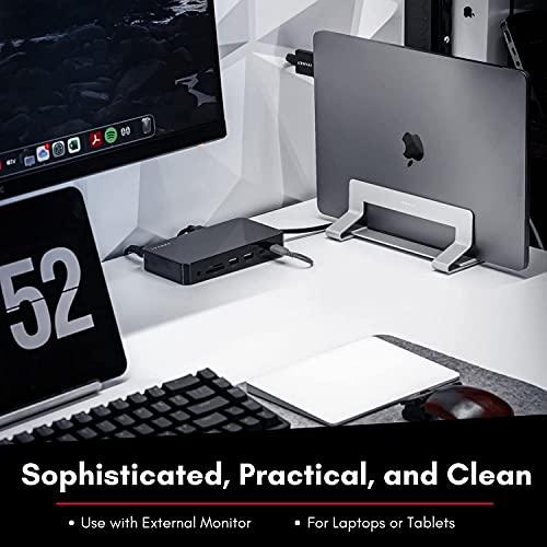 Macally Macally Compact Wired Keyboard and a Vertical Laptop Stand, Designed to Save Space