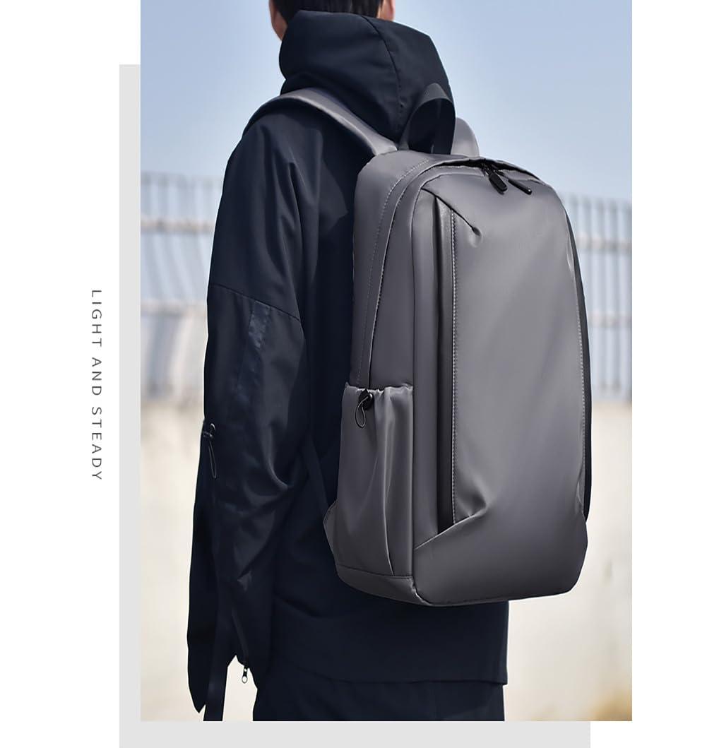 JohnMojie JohnMojie Men's business backpack, nylon waterproof computer bag, leisure backpackackpack(Grey)