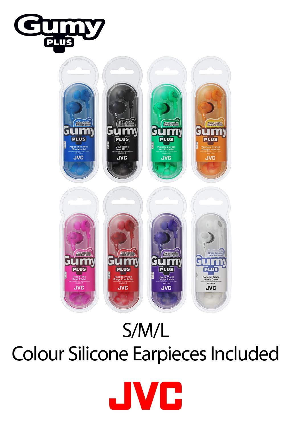 JVC JVC HAFX5W Gumy Plus Inner Ear Headphones (White)