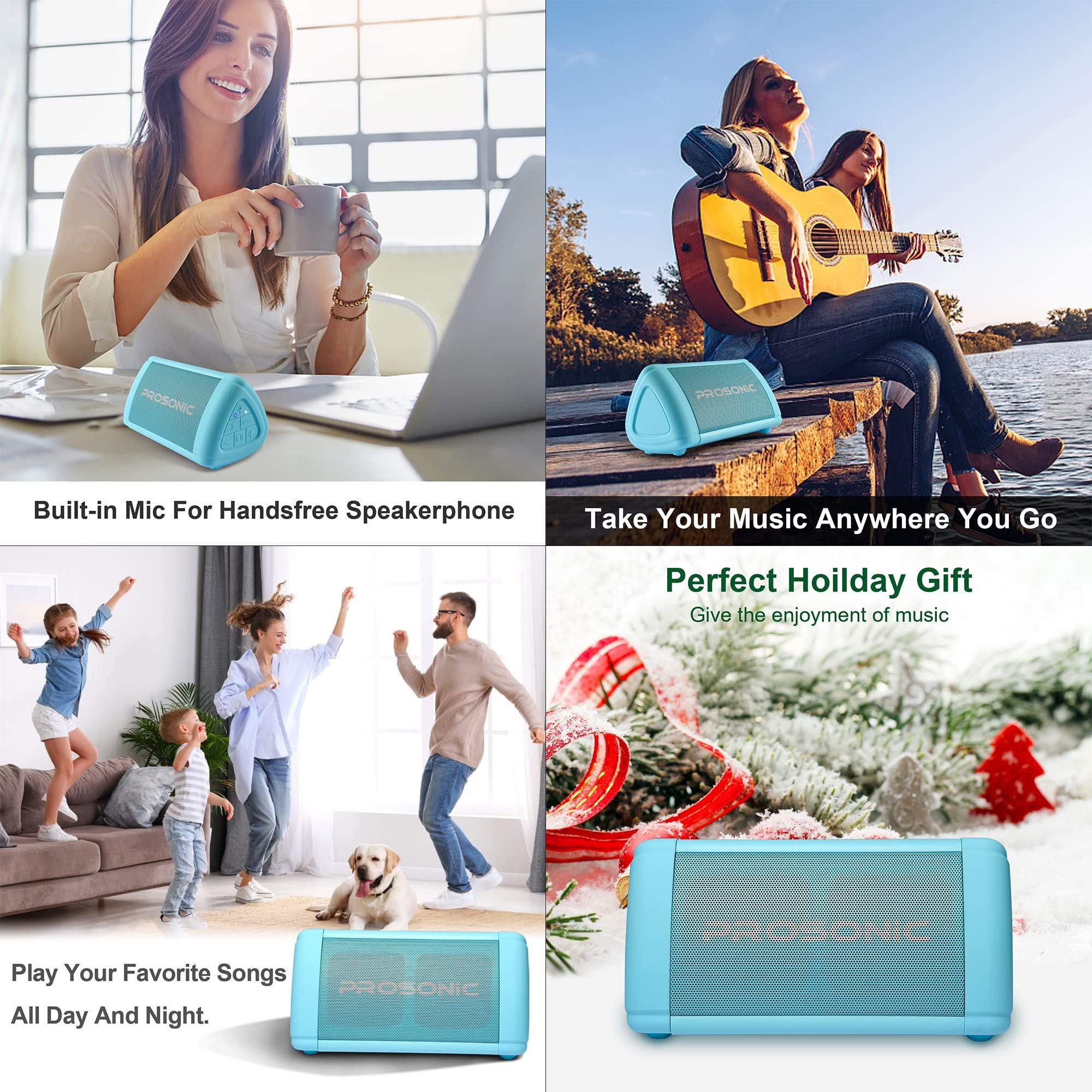 P Prosonic Prosonic BT3 Portable Wireless Bluetooth Speaker with 10W Stereo Sound & Bass Boost -Rich Sound & Intense Bass -Bluetooth 5.0 -Microphone -IPX5 -in & Outdoor Speaker (Blue)