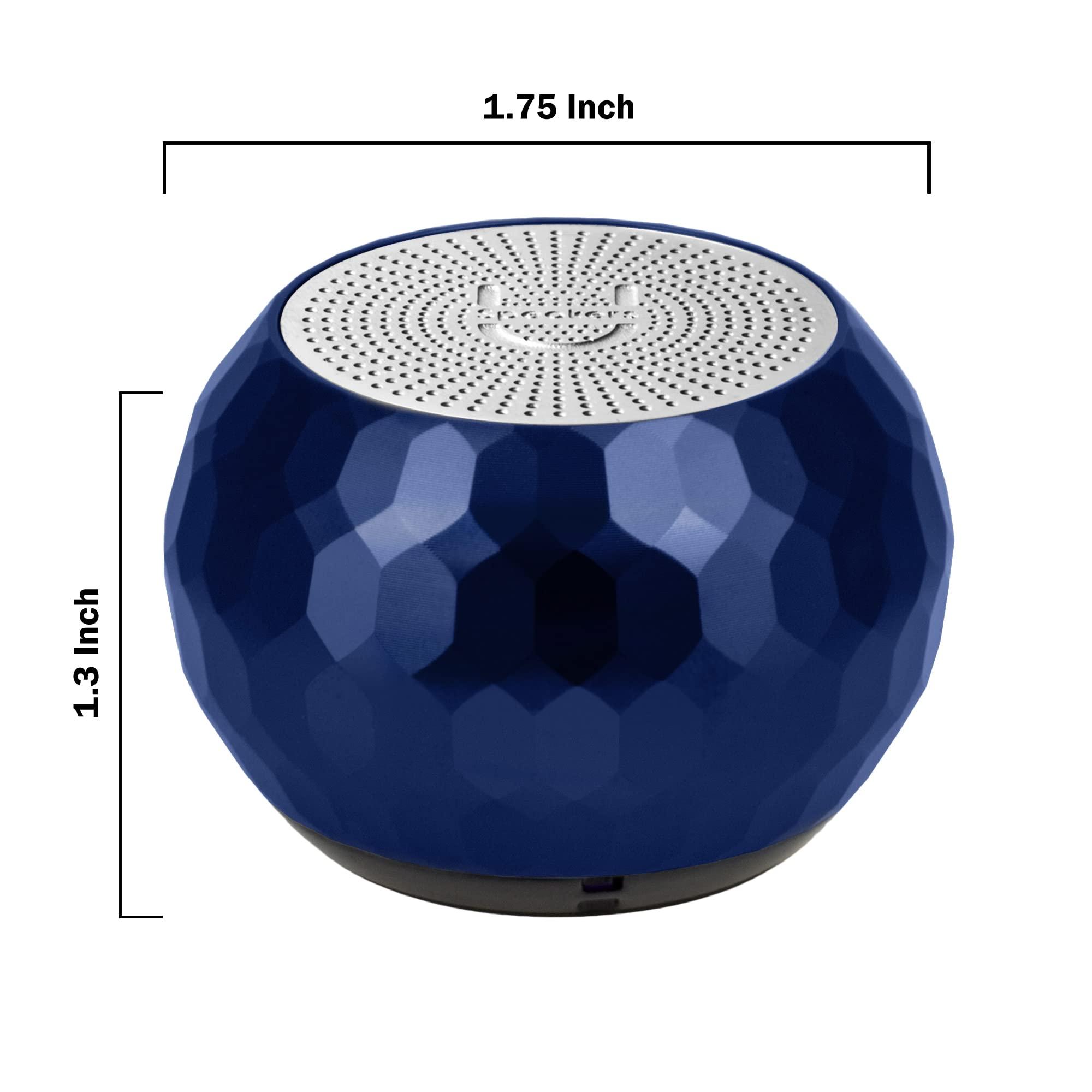 Fashionit Fashionit U Speakers Mini Bluetooth Computer Speaker 2-Pack Bundle with Matching Speaker, Built-in Mic & Selfie Remote Control, for Workspace, Desktop, Laptop, Mobile, Tablet, PC - Glam Midnight Blue