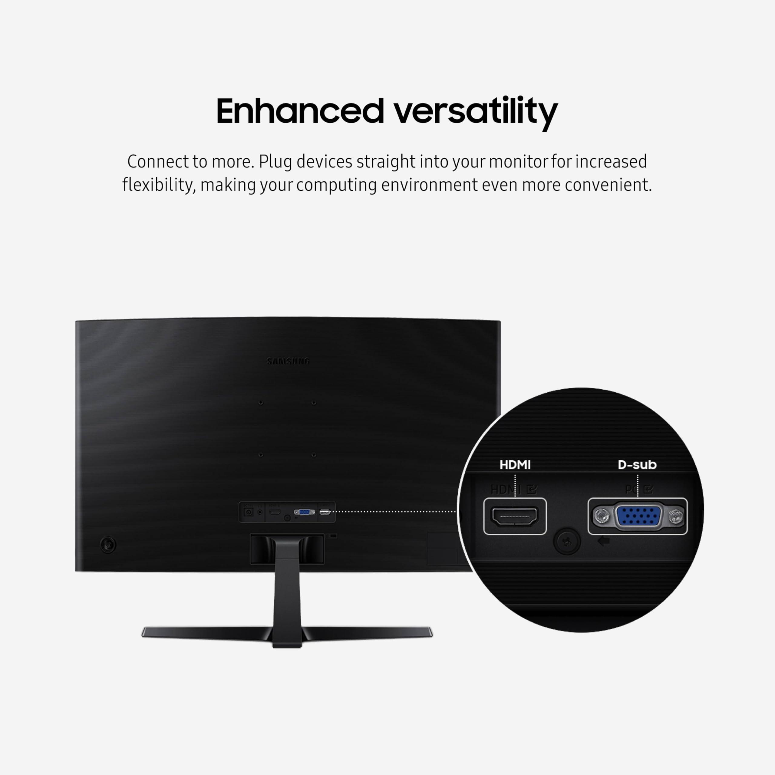 Samsung Samsung 27" Essential S3 (S36GD) Series FHD 1800R Curved Computer Monitor, 100Hz, Game Mode, Advanced Eye Comfort, HDMI and D-sub Ports, LS27D366GANXZA, 2024